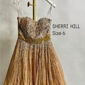 Sherri Hill Gold and Silver Embellished Gown
